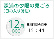 12月の夕陽の見頃
